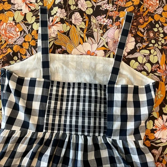 Navy Gingham Maxi Dress - Picture 4 of 5